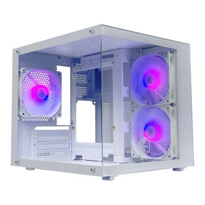 CUBE GAMING Zareont White (3x ARGB Fan) - m-ATX PC Gaming Casing