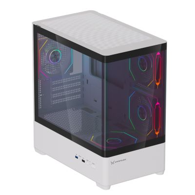 FPMAX Diamond R4M Pro Nova White (3x ARGB Fan) - m-ATX PC Gaming Casing