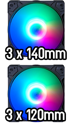 3 x 14cm Rainbow Fan + 3 x 12cm Rainbow Fan